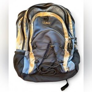 LL BEAN backpack multiple zips and pockets. Tons of space.
